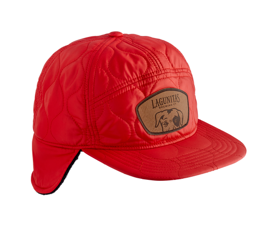 Lagunitas Campfire Hat - red with Lagunitas Brewing Company leather patch