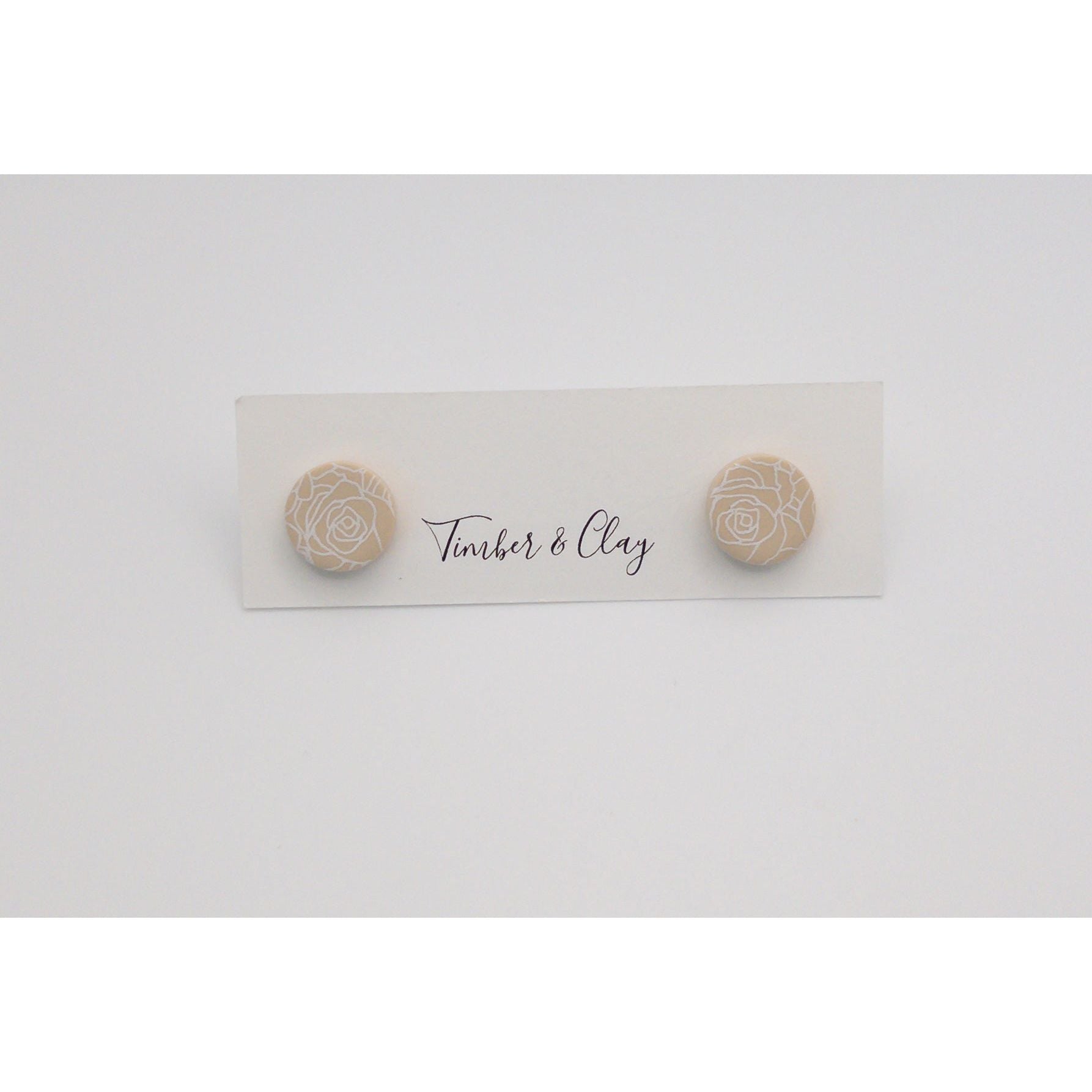 Cream Rose Studs
