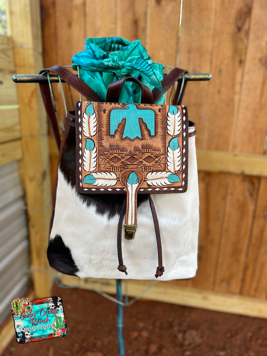 Cheetah with Turquoise Fringe Messenger Bag