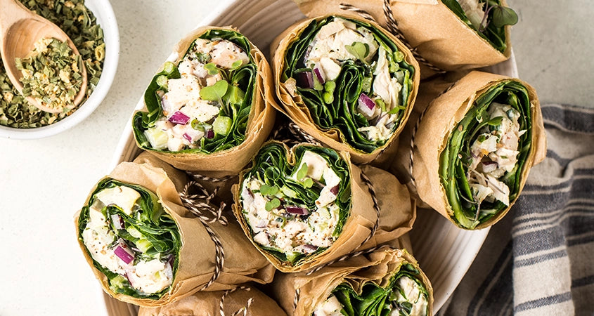 Chicken Salad Collard Wrap Recipe | Balanced Bites