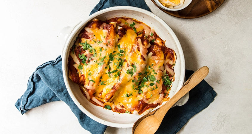 Easy Chicken Enchiladas Recipe | Balanced Bites