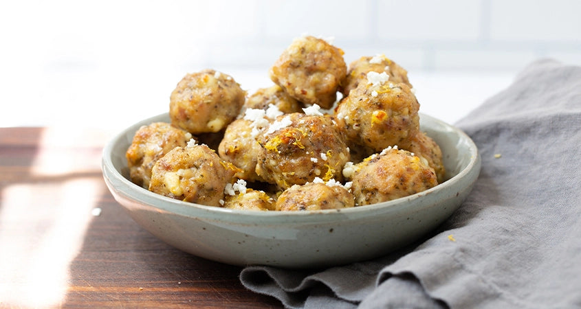 Feta Chicken Meatball Recipe | Balanced Bites