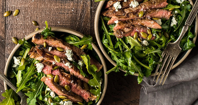 Umami Steak & Arugula Salad Recipe | Balanced Bites