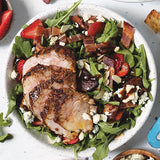 Balsamic-Marinated Pork Tenderloin with Bacon, Blue Cheese, & Arugula Salad Recipe | Balanced Bites Wholesome Foods