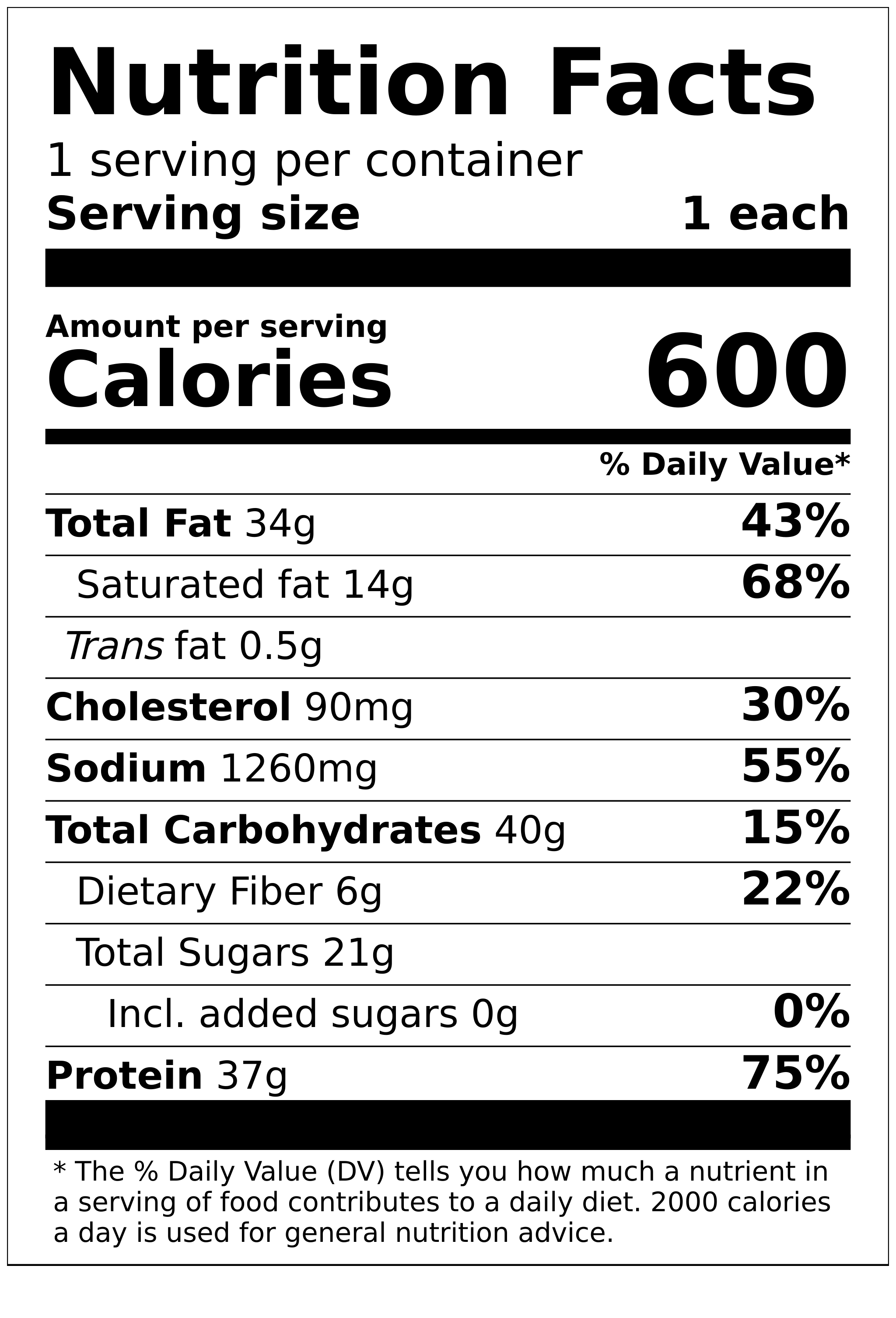 salt & pepper Nutrition Facts and Calories, Description
