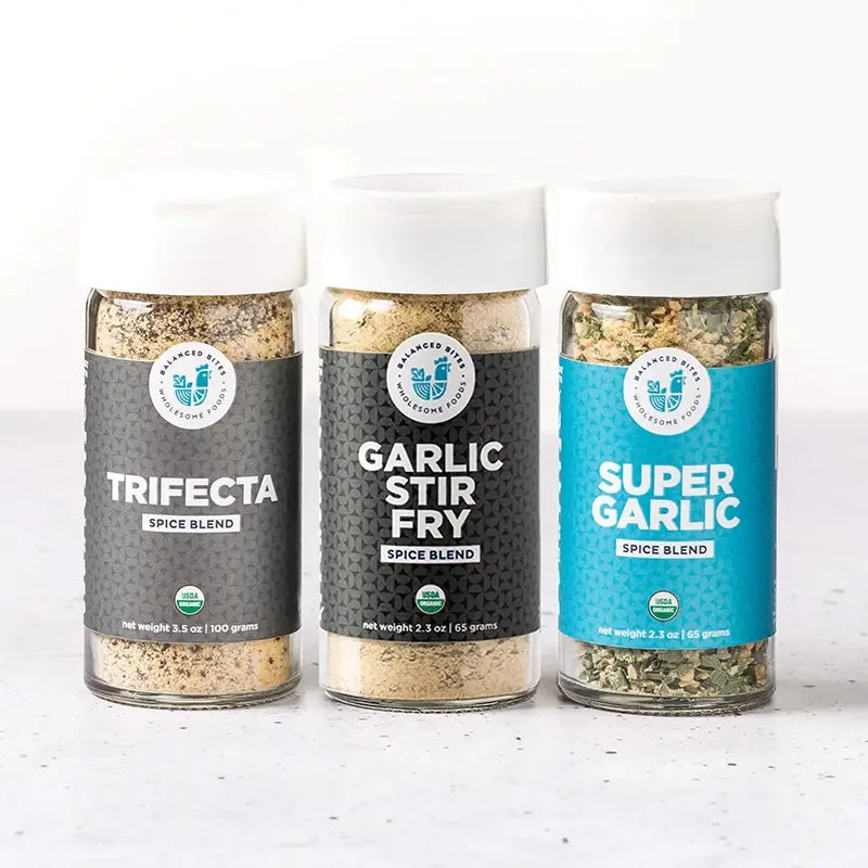 Organic Limited Edition Infused Sugars & Navy YETI Tumbler  Balanced Bites  Organic Spice Blends – Balanced Bites Wholesome Foods