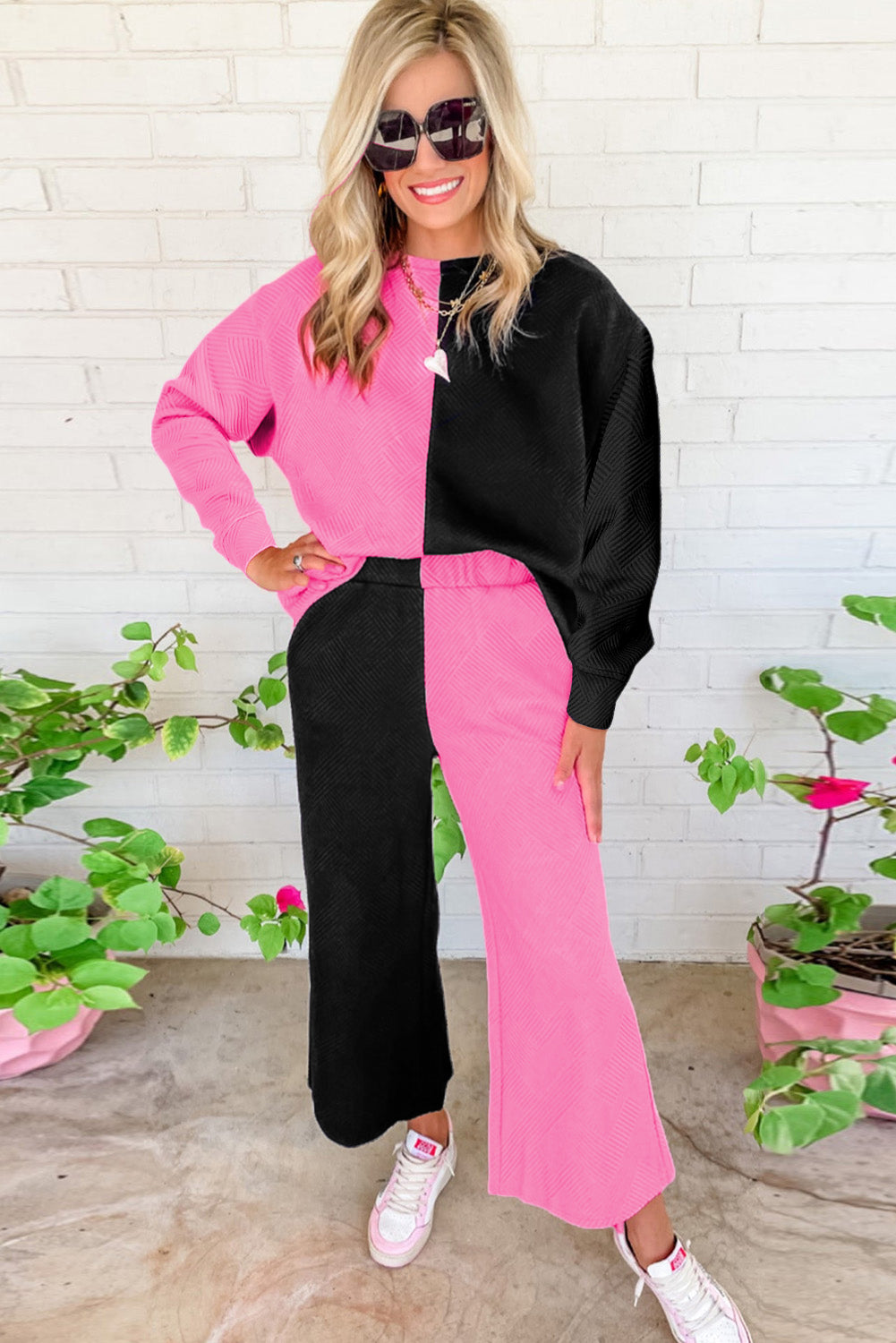 Pink and Black Textured Set