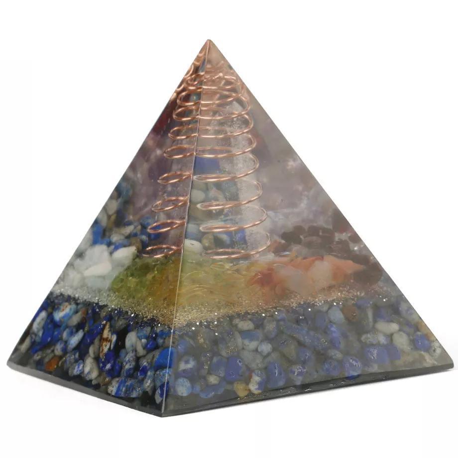 7 Chakras Crystals Orgonite Pyramid