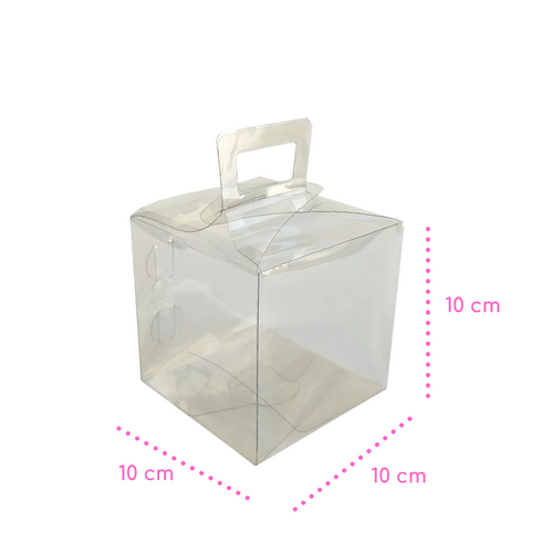 Caja transparente acetato rectangular 4x4x12 alta y estrecha