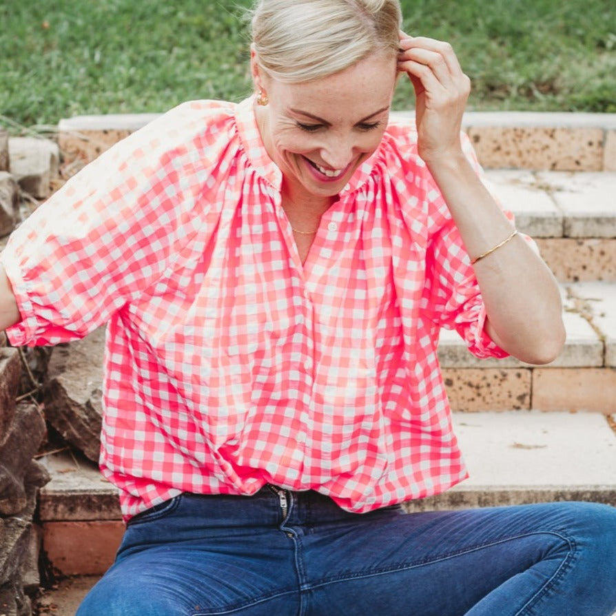 Pink Gingham Shirt