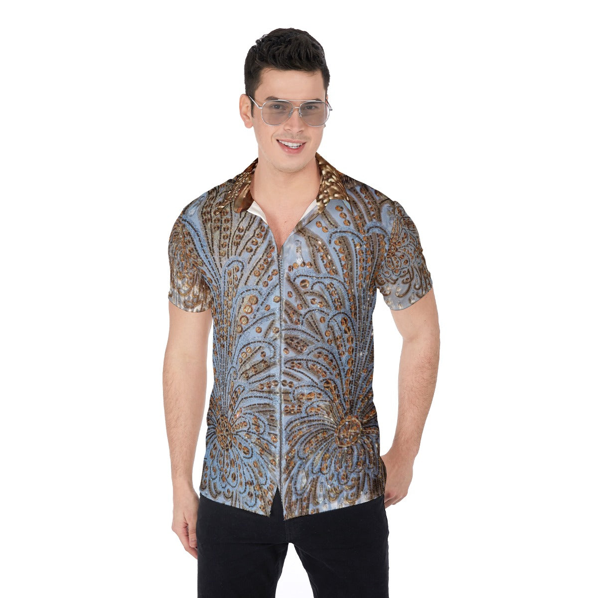 Liberace Costume Print Shirt, printed from a photo of a Liberace ...