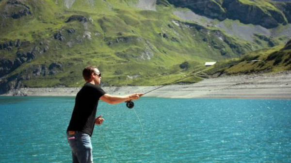 Angeln im Lünersee im Brandnertal