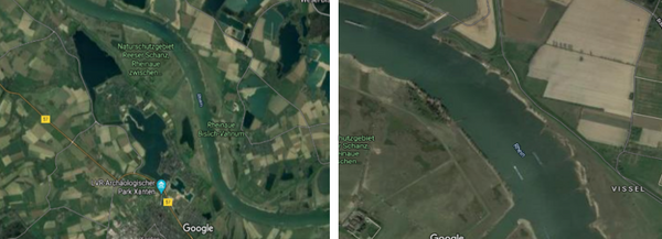 Rheinverlauf auf Google Maps