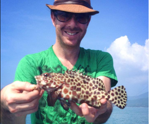Spotted Rockfish beim Riffangeln in Thailand