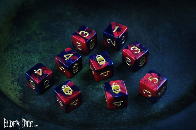 Elder Dice - Mark of the Necronomicon 9xW6 (Red and Inky Black im Reagenzglas) Image 1
