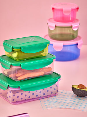 Set of 12 Small Colourful Reusable Snack or Storage Boxes Rice DK