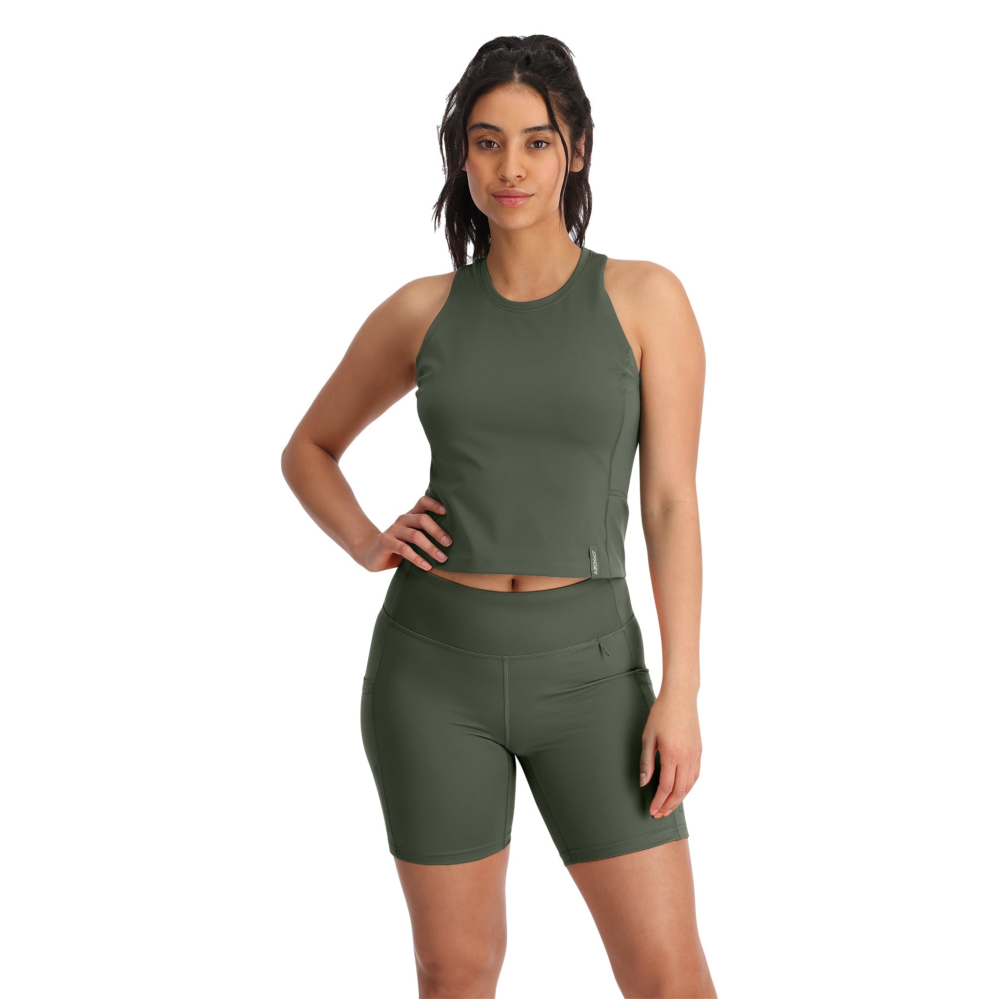 Womens Follow Me Trek Tank - Thyme Green