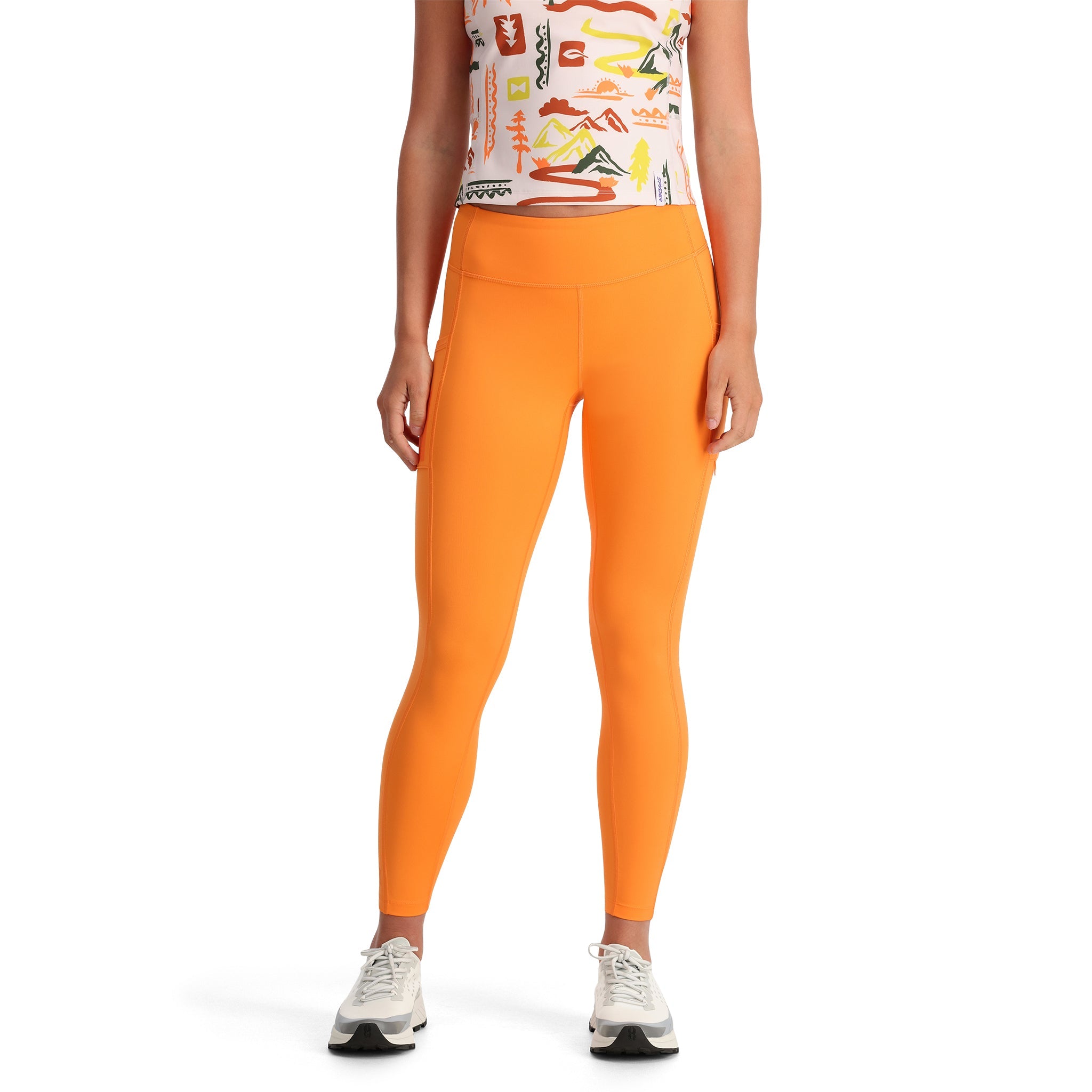 Image of Womens Follow Me Trek Legging - Orange Glow