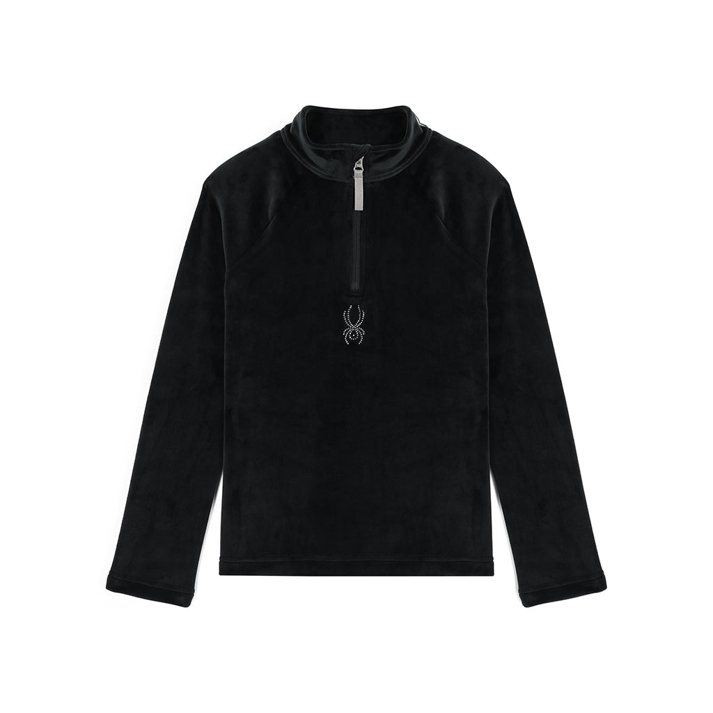 Girls Shimmer Bug Half Zip - Black