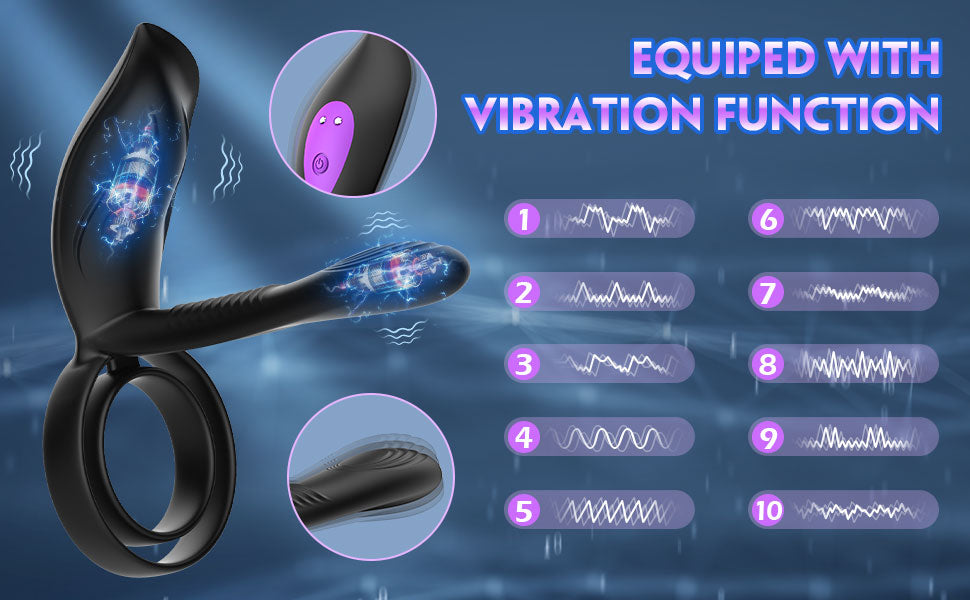 versatile vibrating remote control cock ring butt plug prostate massager