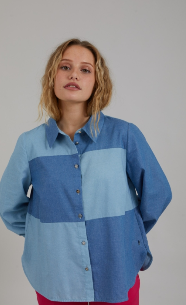 Denim Two Tone Shirt – Queen Bee Fivemiletown