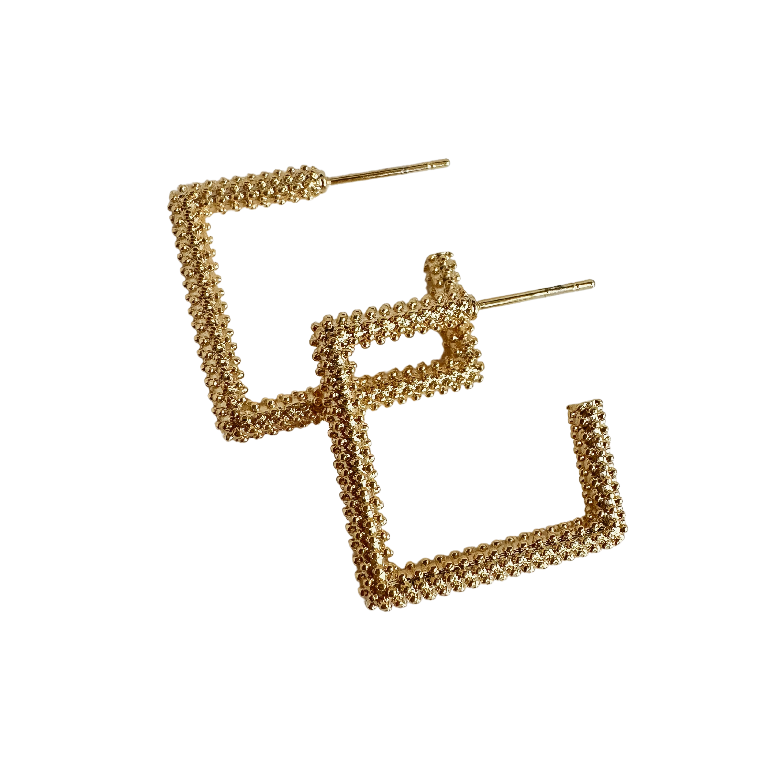 Textured Square Huggie