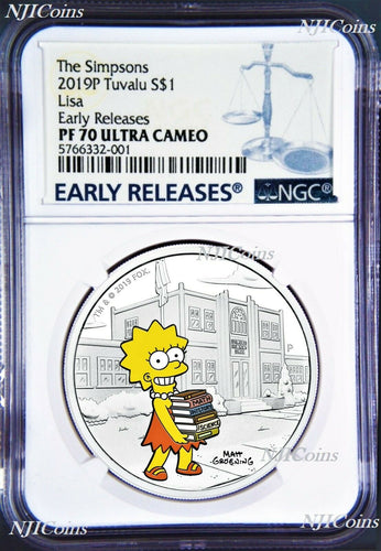 2022 HIGH RELIEF Simpsons Bart Simpson Proof $2 2oz Silver COIN