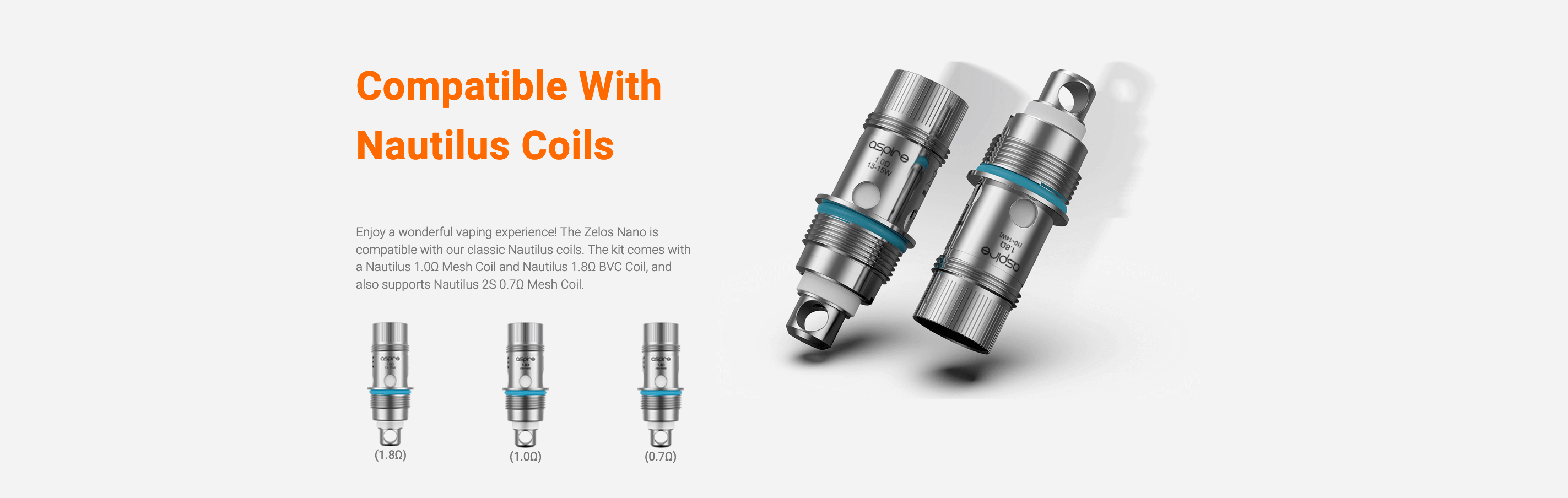 Aspire Zelos Nano Kit | Compatible with Nautilus Coils