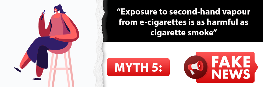 “Exposure to second-hand vapour from e-cigarettes is as harmful as cigarette smoke”