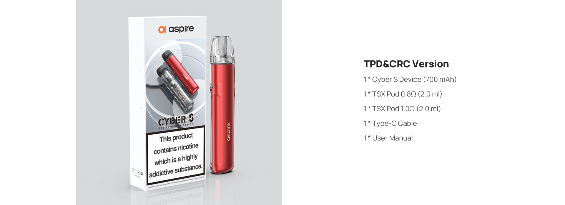 Aspire Cyber S TPD version - what's in the box?