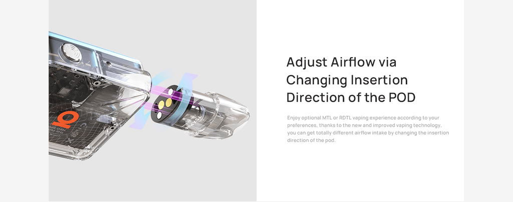 Aspire Cyber X | 'Adjust airflow via changing insertion direction of the POD'