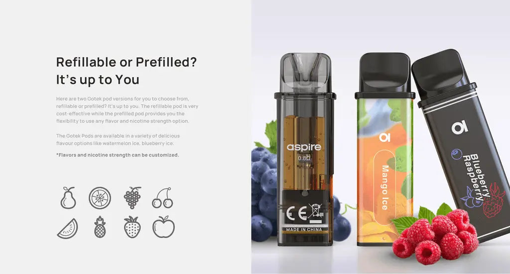 Aspire Gotek X Pods - 'Refillable or Prefilled? It's up to you.'