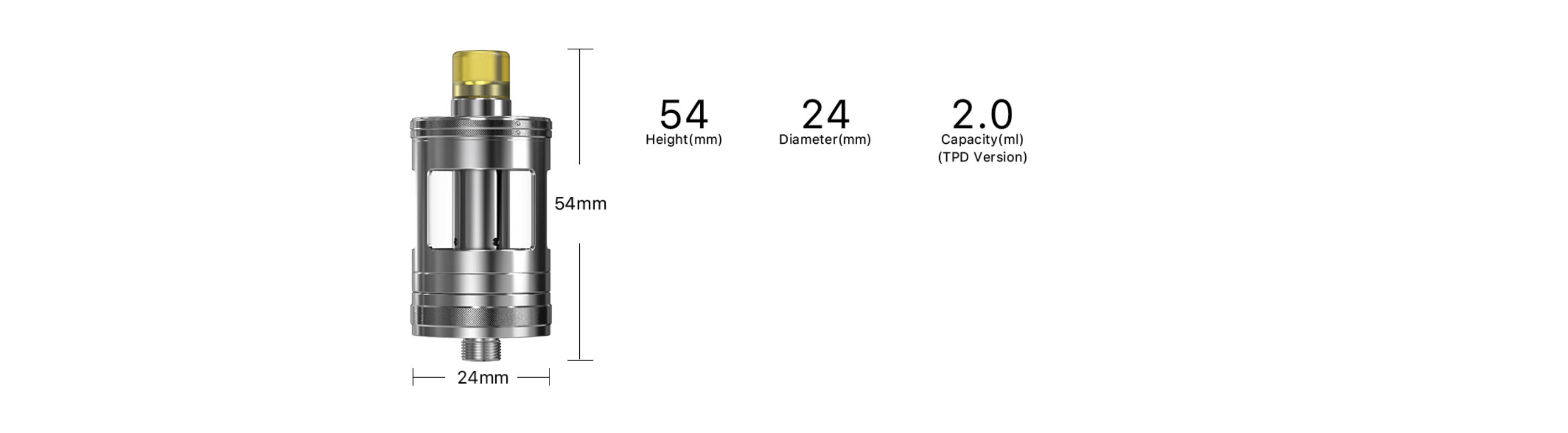 Aspire Nautilus GT Tank | Specs and Dimensions