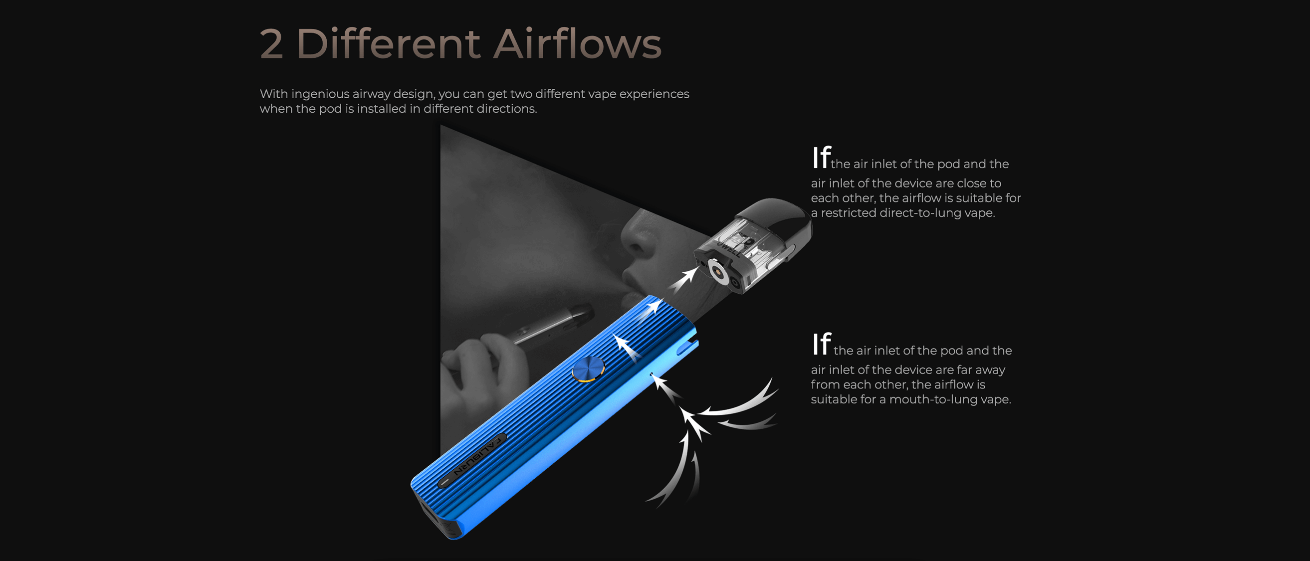 Uwell Caliburn G Airflow options