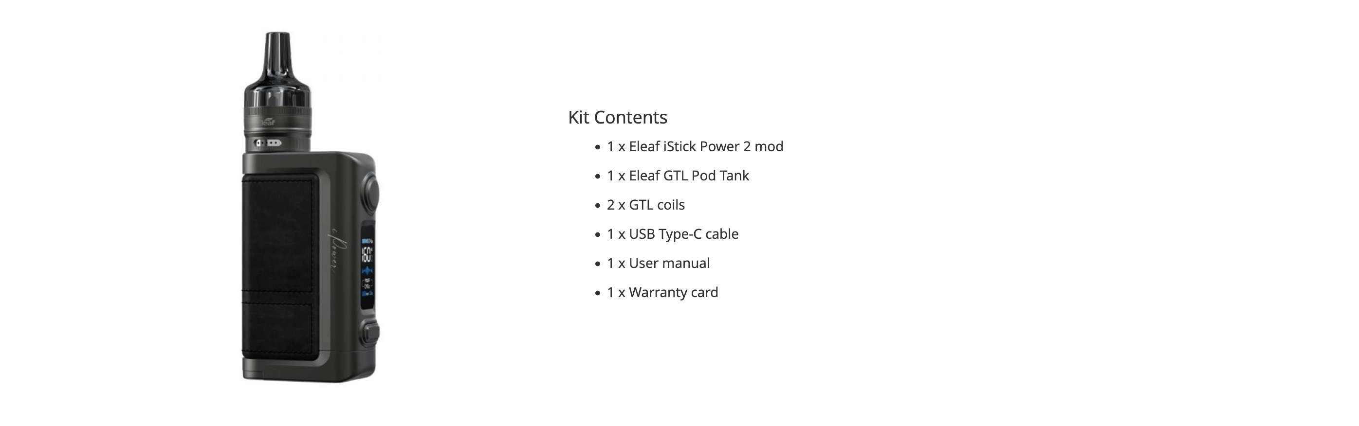 Eleaf iPower 2 | Kit Contents UK