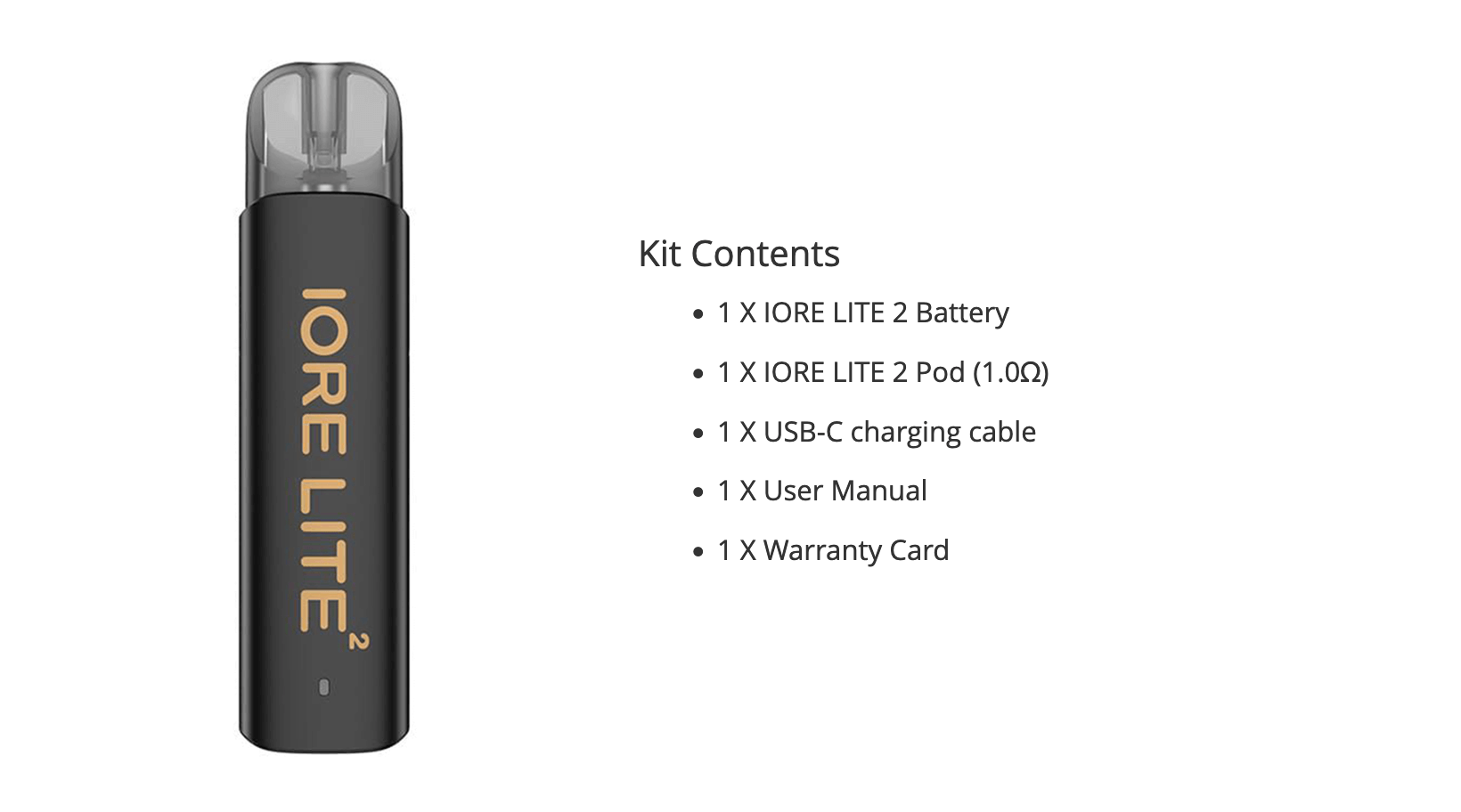 Eleaf IORE Lite 2 Pod Kit | Kit Contents