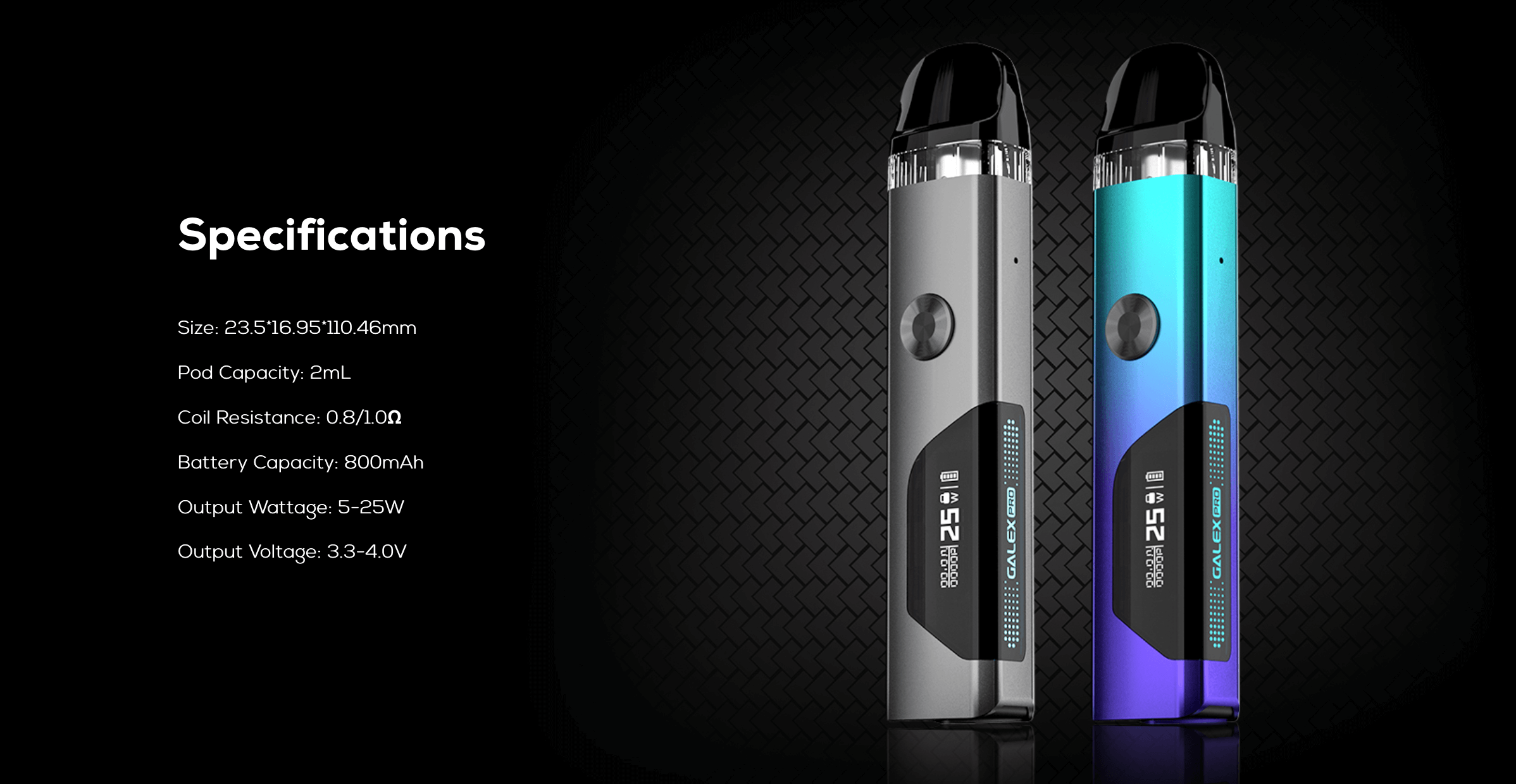 Freemax Galex Pro Kit Specifications