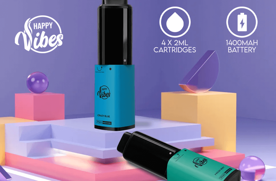 Happy Vibes Twist Vape | 4 x 2ml cartridges, 1400mah battery