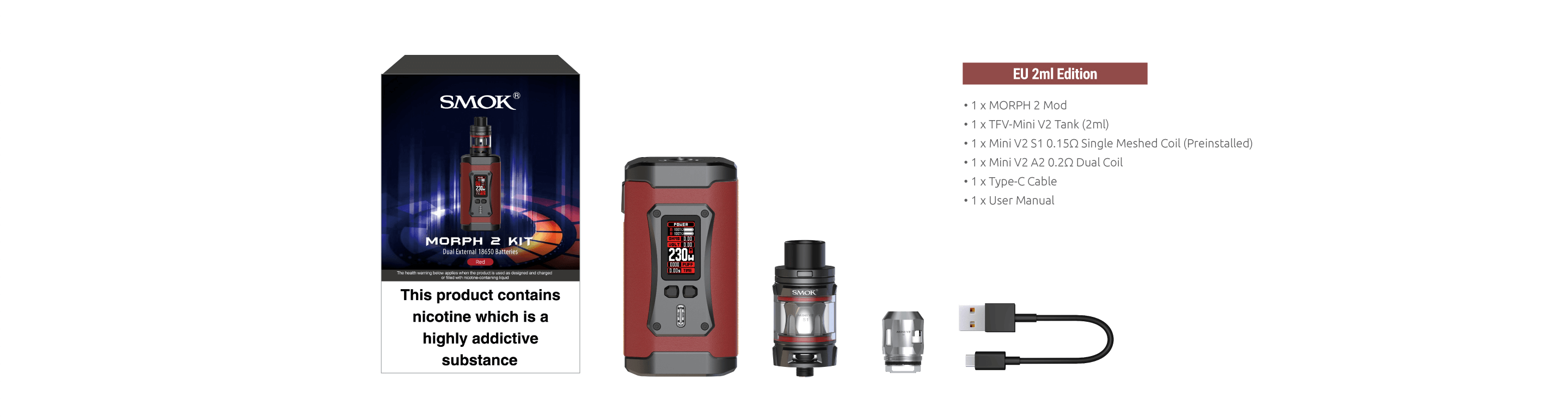 Smok Morph 2 - packaging contents / what's in the box?