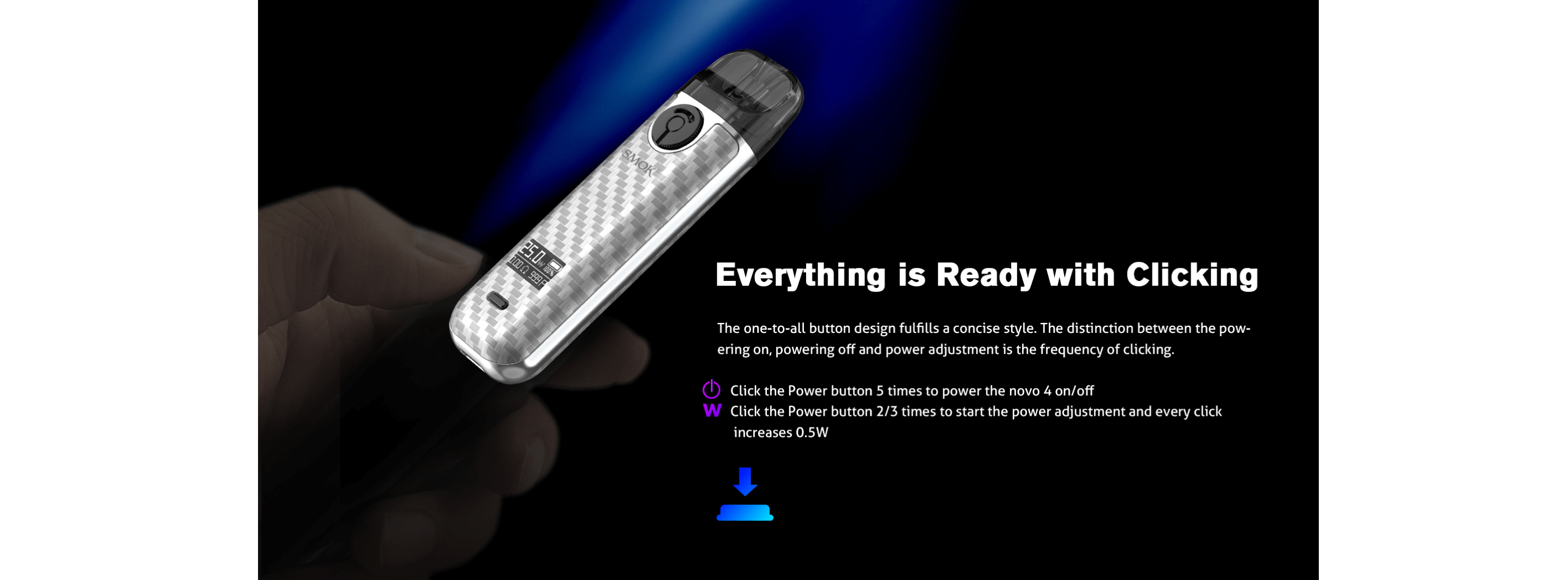 Smok Novo everything is ready with clicking