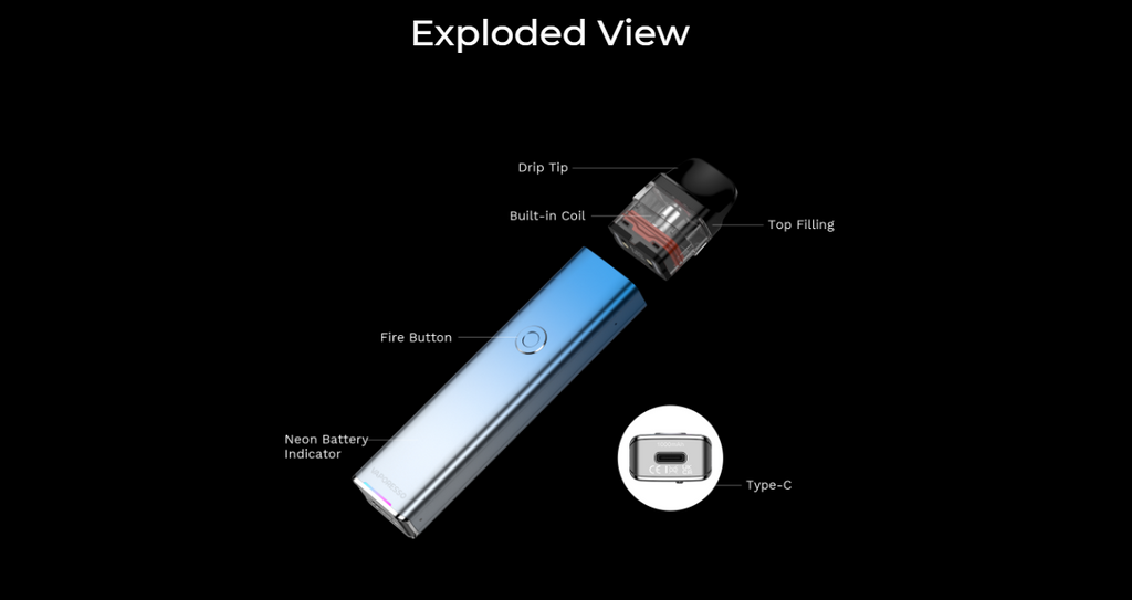 Vaporesso XROS 3 Vape Kit Exploded View