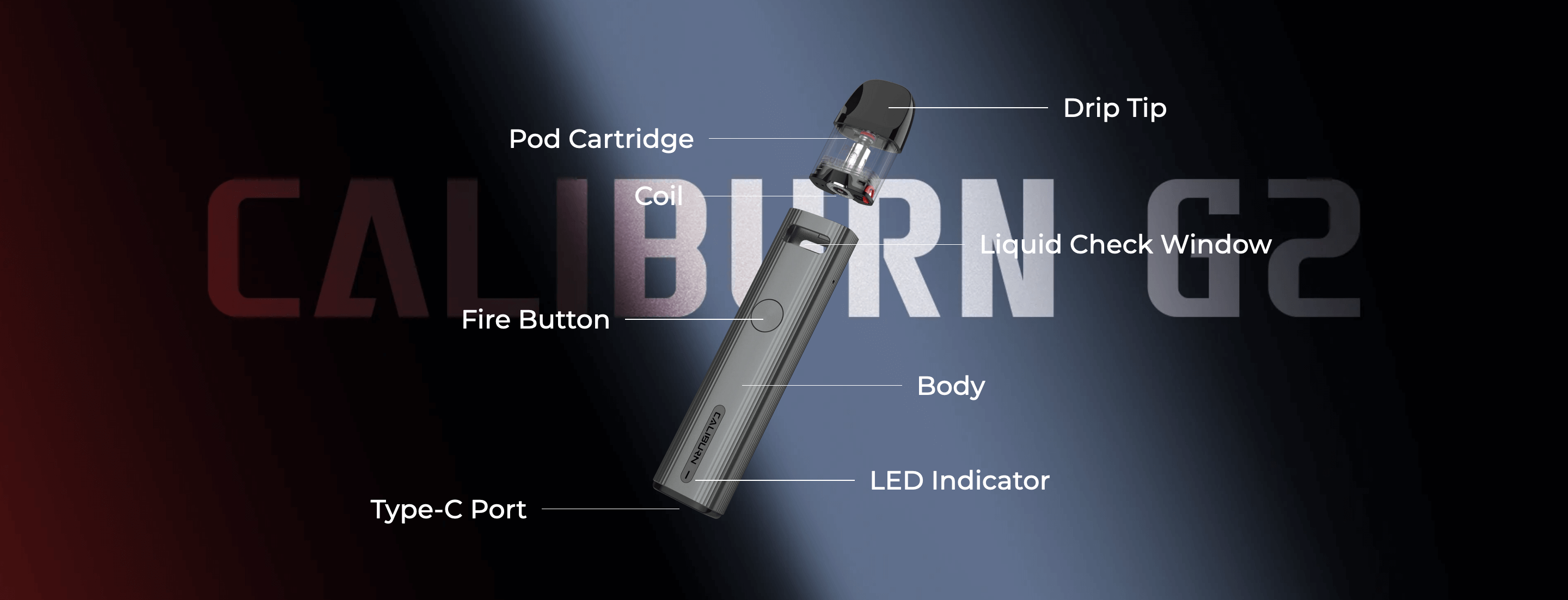 Uwell Caliburn G2 expanded view