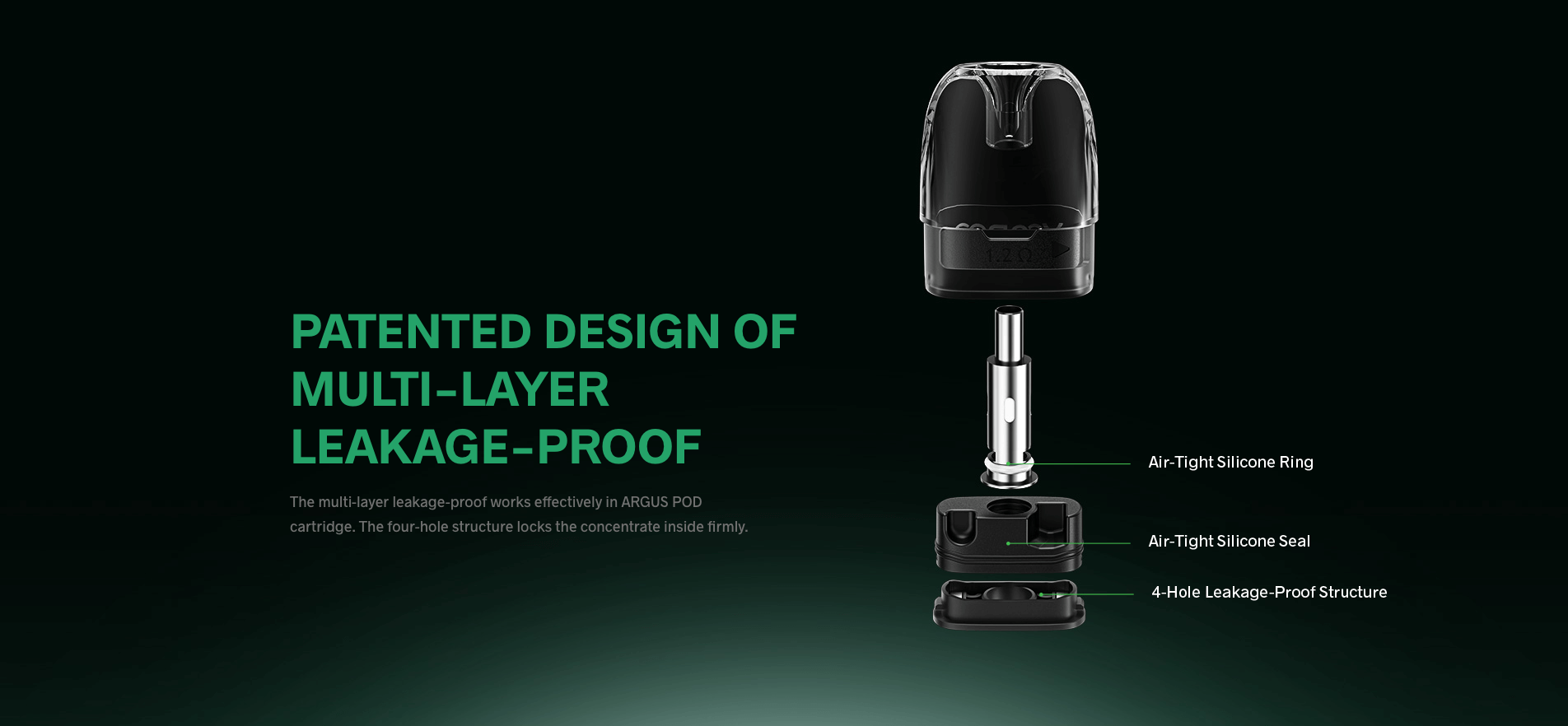 Voopoo Argus G Pod Kit - leakproof design