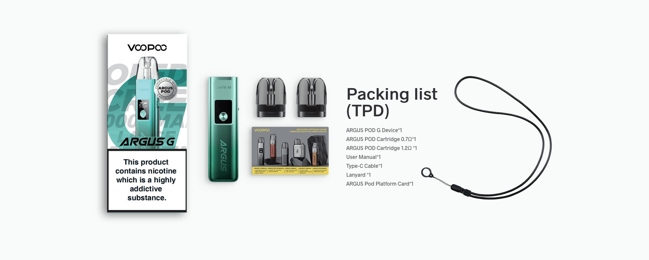 Voopoo Argus G Pod Kit | What's in the box? / Packing list (TPD)