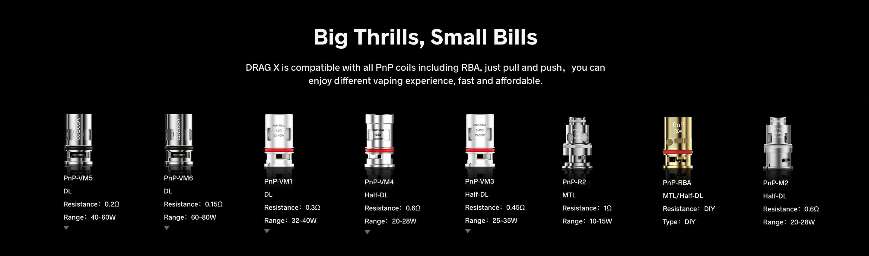 Drag X compatible coils