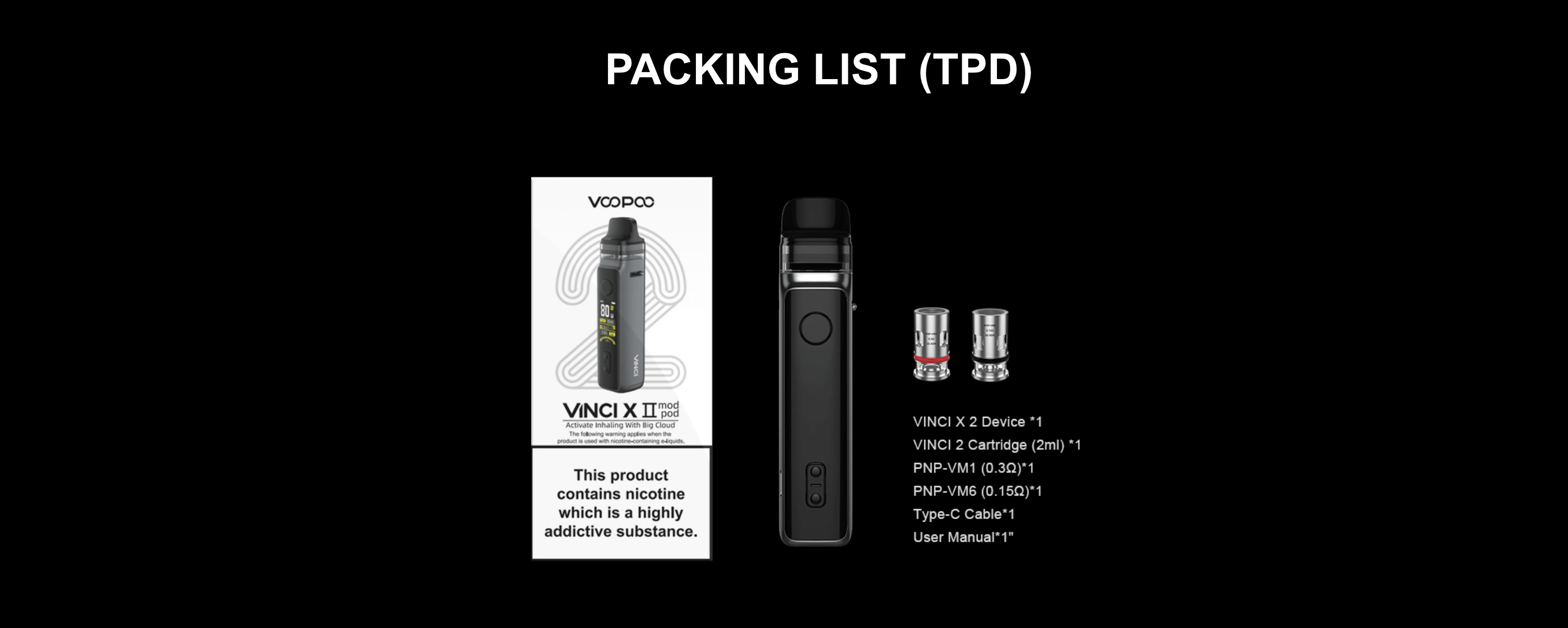 Voopoo Vinci X 2 | Packing List (TPD)