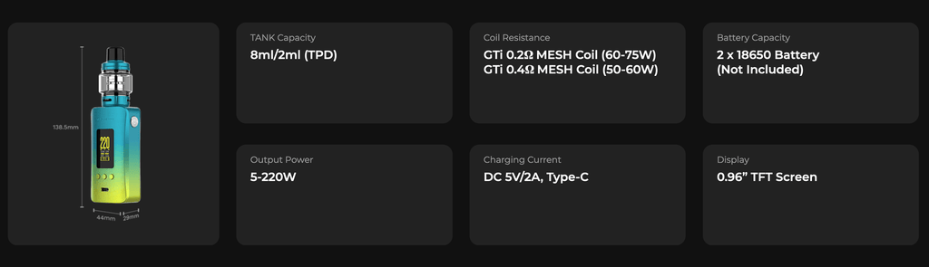 Vaporesso Gen 200 Specifications