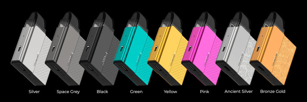 Xros Nano by Vaporesso colour options | silver, space grey, black, green, yellow, pink, ancient silver, bronze gold