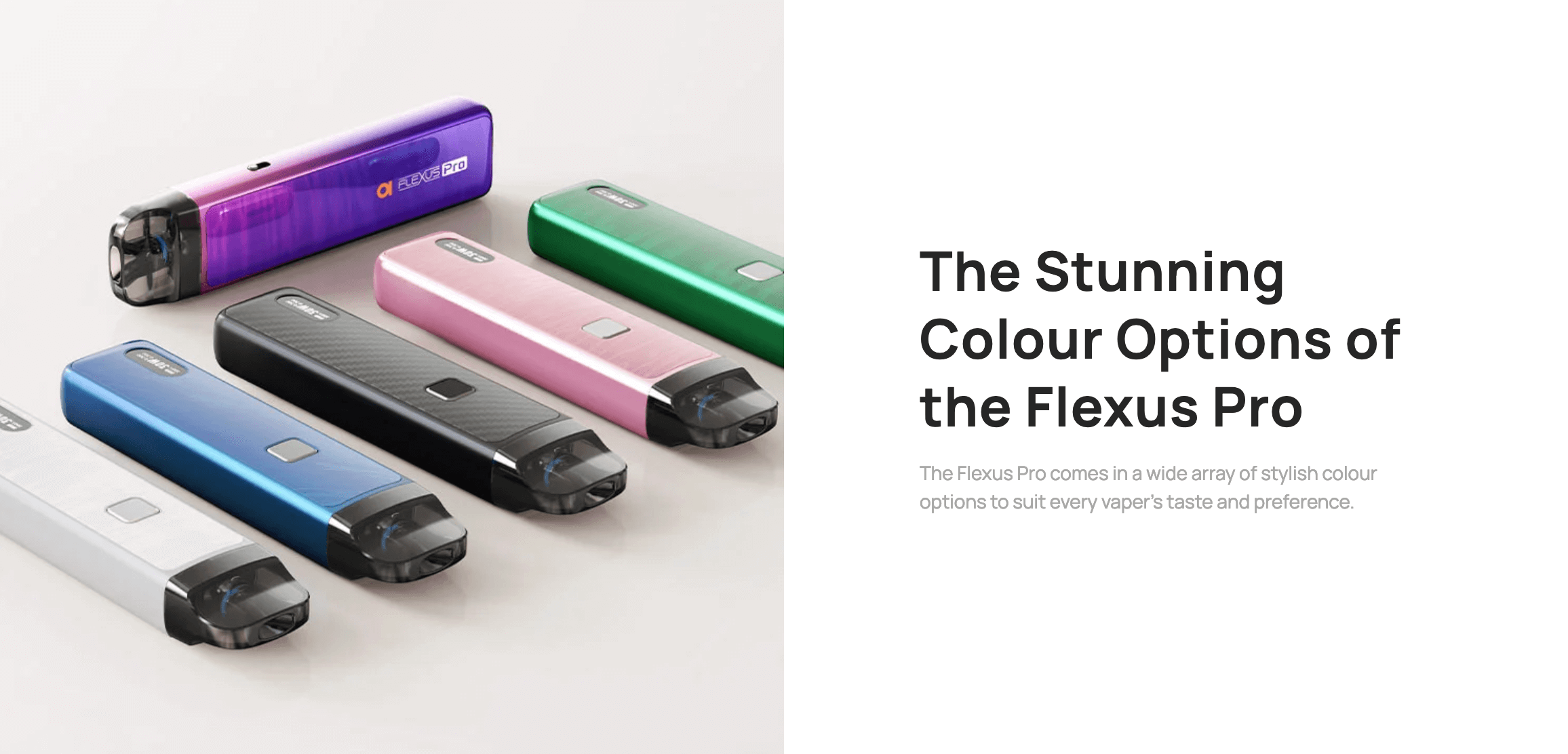 Aspire Flexus Pro Kit - Colour Options; Black, Fade Blue, Pearl White, Green, Pink, Fuchsia