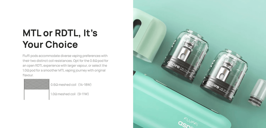 Aspire Fluffi Vape Kit | MTL or RDTL, It's Your Choice